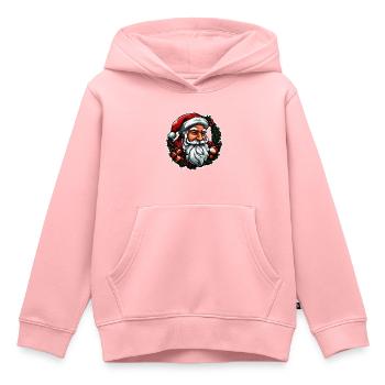 Sticker Weihnachtsmannkopf - Kinder Premium Organic Hoodie - Rosa - Vorne - AI Model Kid Female (0cm)