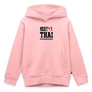 Muay Thai Kickboxing kickboxing femmes hommes enfants - Sweat Premium à capuche enfant bio - rose - Devant - AI Model Kid Female (0cm)