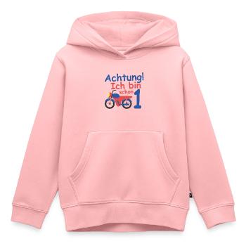 Geburtstagsshirt 1 jahr Motorrad baby Jungen - Kinder Premium Organic Hoodie - Rosa - Vorne - AI Model Kid Female (0cm)