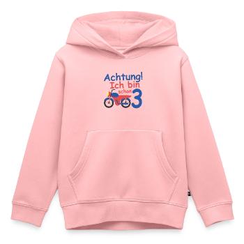 Geburtstagsshirt 3 jahr Motorrad baby Junge - Kinder Premium Organic Hoodie - Rosa - Vorne - AI Model Kid Female (0cm)