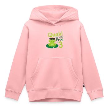 Birthday Shirt 3 year Frog Baby Girl Boy - Kids Premium Organic Hoodie - rose - Front - AI Model Kid Female (0cm)