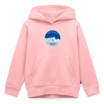 Envolons-nous, le thème avec l’avion dans le ciel. aviation - Sweat Premium à capuche enfant bio - rose - Devant - AI Model Kid Female (0cm)