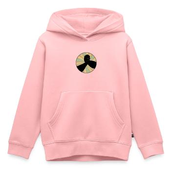 Muscles Bras De Fer - Sweat Premium à capuche enfant bio - rose - Devant - AI Model Kid Female (0cm)