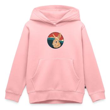 Lapin de Pâques Lapin houblonné Lapin - Sweat Premium à capuche enfant bio - rose - Devant - AI Model Kid Female (0cm)