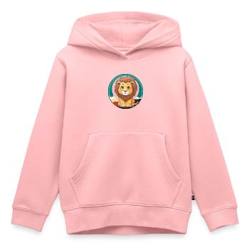 Loewe Lion Lionne - Sweat Premium à capuche enfant bio - rose - Devant - AI Model Kid Female (0cm)