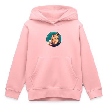 Schmetterling Waldbewohner Tier - Kinder Premium Organic Hoodie - Rosa - Vorne - AI Model Kid Female (0cm)
