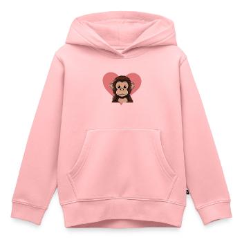 Affe Zootier Monkey - Kinder Premium Organic Hoodie - Rosa - Vorne - AI Model Kid Female (0cm)