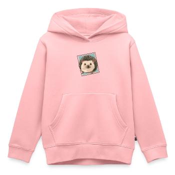 hérisson porc-épic piquant - Sweat Premium à capuche enfant bio - rose - Devant - AI Model Kid Female (0cm)