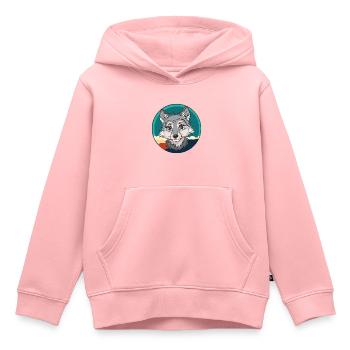 Wolf Weisheit Husky - Kinder Premium Organic Hoodie - Rosa - Vorne - AI Model Kid Female (0cm)