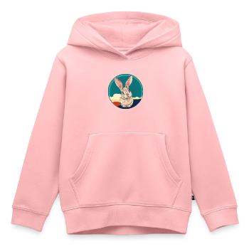 Hase Osterhase Hasenzahn - Kinder Premium Organic Hoodie - Rosa - Vorne - AI Model Kid Female (0cm)