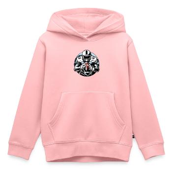 American Football Ball Touchdown - raffstaff ® - Kinder Premium Organic Hoodie - Rosa - Vorne - AI Model Kid Female (0cm)