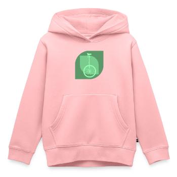 Monocycle à roues hautes - Sweat Premium à capuche enfant bio - rose - Devant - AI Model Kid Female (0cm)