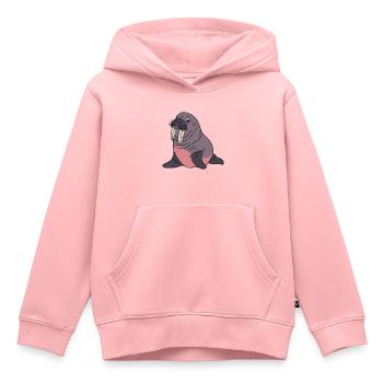 Walross Arktis Meerestier - Kinder Premium Organic Hoodie - Rosa - Vorne - AI Model Kid Female (0cm)