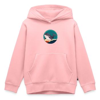 Animaux marins Baleine Fin - Sweat Premium à capuche enfant bio - rose - Devant - AI Model Kid Female (0cm)