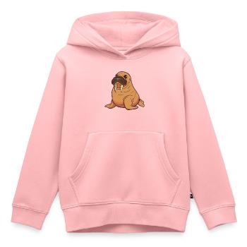 Walross Meeresbewohner Tiere - Kinder Premium Organic Hoodie - Rosa - Vorne - AI Model Kid Female (0cm)