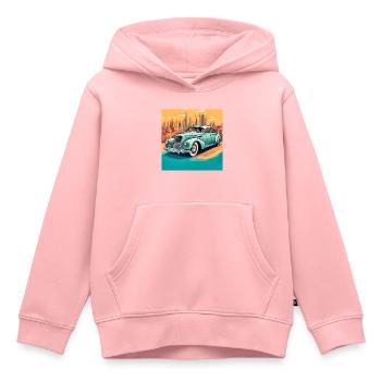 Vintage Shabby Chic Cabrio Auto - Kinder Premium Organic Hoodie - Rosa - Vorne - AI Model Kid Female (0cm)