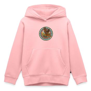 Indianisches Sternzeichen Falke - Kinder Premium Organic Hoodie - Rosa - Vorne - AI Model Kid Female (0cm)