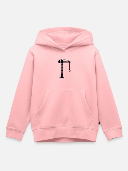 Grue chantier - Sweat Premium à capuche enfant bio - rose