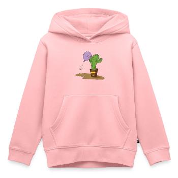 Bisous Piquant - Sweat Premium à capuche enfant bio - rose - Devant - AI Model Kid Female (0cm)