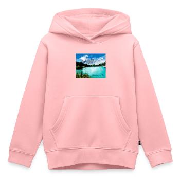 Obernberger See,landschaft,see,Tirol - Kinder Premium Organic Hoodie - Rosa - Vorne - AI Model Kid Female (0cm)