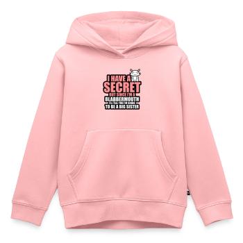 Ich habe ein Geheimnis, ich werde eine große Schwester sein - Kinder Premium Organic Hoodie - Rosa - Vorne - AI Model Kid Female (0cm)