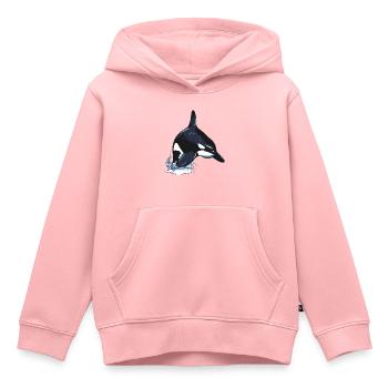 Orques orque baleine à épée saut - Sweat Premium à capuche enfant bio - rose - Devant - AI Model Kid Female (0cm)