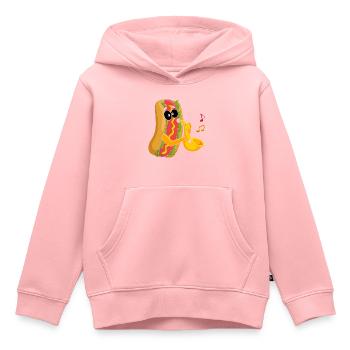 Saxophoniste Saxophone Wurst Musicien - Sweat Premium à capuche enfant bio - rose - Devant - AI Model Kid Female (0cm)