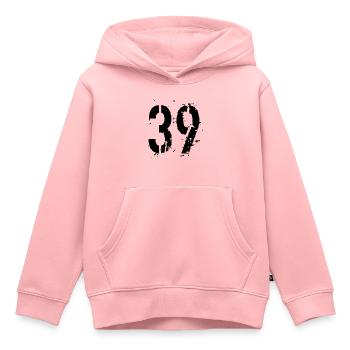 39 Nombre 39 - Sweat Premium à capuche enfant bio - rose - Devant - AI Model Kid Female (0cm)
