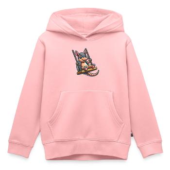 Lustiges Gürteltier Schaukel Cartoon Spielplatz - Kinder Premium Organic Hoodie - Rosa - Vorne - AI Model Kid Female (0cm)