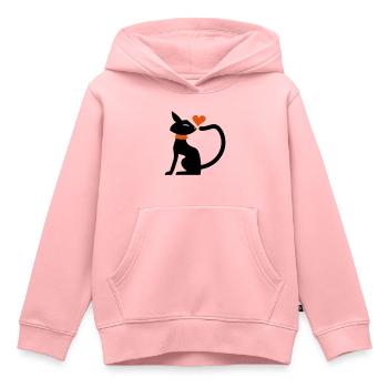 Amour de chat - Sweat Premium à capuche enfant bio - rose - Devant - AI Model Kid Female (0cm)