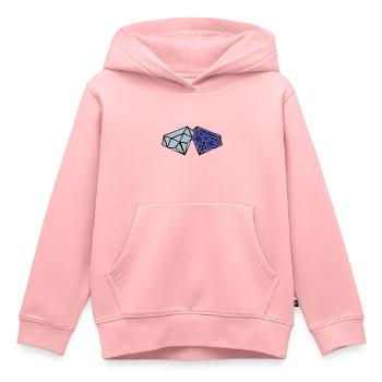 diamants - Sweat Premium à capuche enfant bio - rose - Devant - AI Model Kid Female (0cm)