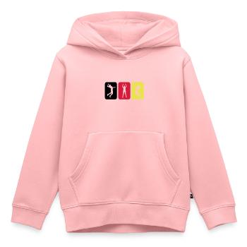 Volleyball Pictogram Germany - Kids Premium Organic Hoodie - rose - Front - AI Model Kid Female (0cm)