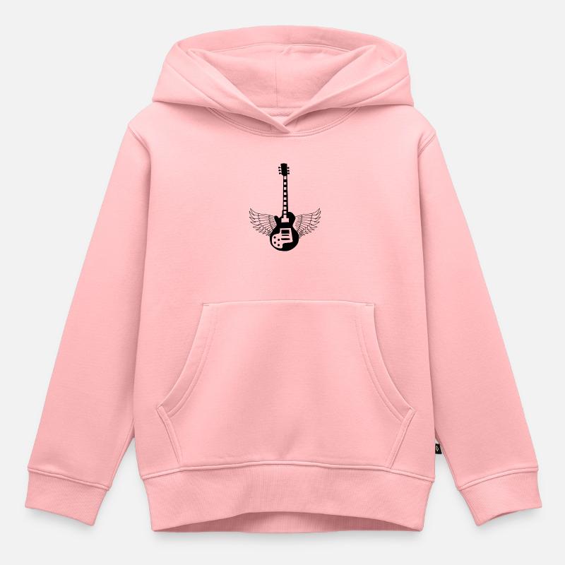 guitare - Sweat Premium à capuche enfant bio - rose