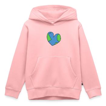 changement climatique cœur protection du climat climat terre - Sweat Premium à capuche enfant bio - rose - Devant - AI Model Kid Female (0cm)