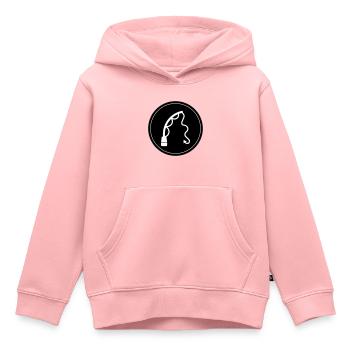 Icône de pêche à la canne à pêche - Sweat Premium à capuche enfant bio - rose - Devant - AI Model Kid Female (0cm)