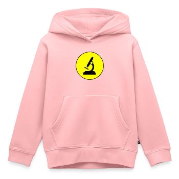 Icône d’icône de microscope - Sweat Premium à capuche enfant bio - rose - Devant - AI Model Kid Female (0cm)