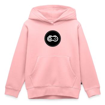 Gamepad Symbol Gamer Kreis - Kinder Premium Organic Hoodie - Rosa - Vorne - AI Model Kid Female (0cm)