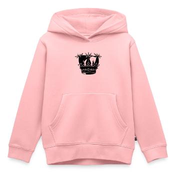 Symbole de la couronne sombre - Sweat Premium à capuche enfant bio - rose - Devant - AI Model Kid Female (0cm)