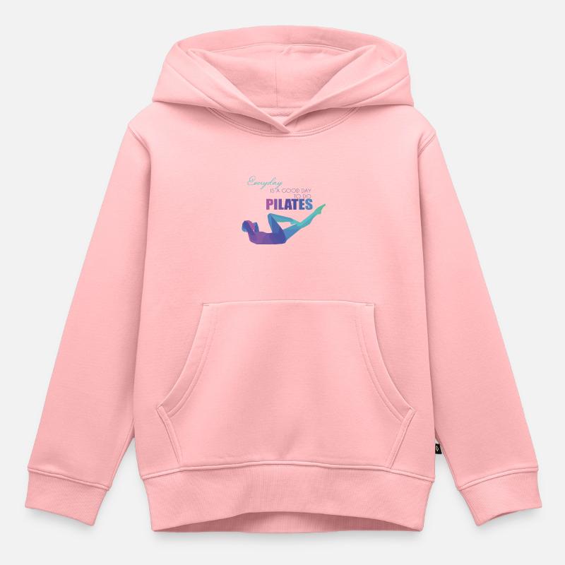 Pilates - Sweat Premium à capuche enfant bio - rose