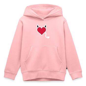 Diable diable coeur - Sweat Premium à capuche enfant bio - rose - Devant - AI Model Kid Female (0cm)