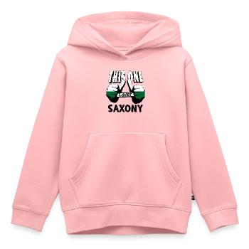 Drapeau de Saxe Drapeau saxon Ossi Holiday SN - Sweat Premium à capuche enfant bio - rose - Devant - AI Model Kid Female (0cm)