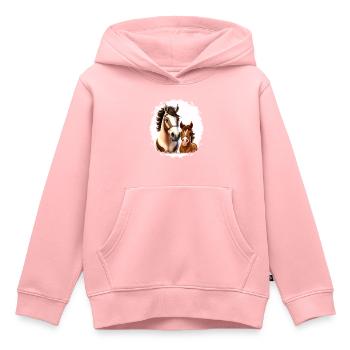Horse Motif Horse Riding Foal Hobby Horsing - Kids Premium Organic Hoodie - rose - Front - AI Model Kid Female (0cm)