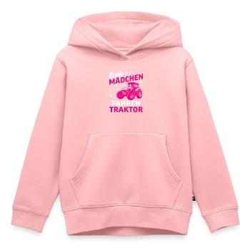 Echte Mädchen Fahren Traktor - Kinder Premium Organic Hoodie - Rosa - Vorne - AI Model Kid Female (0cm)