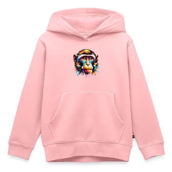 Mera Street Art Monkey Ten - Kids Premium Organic Hoodie - rose - Front - AI Model Kid Female (0cm)