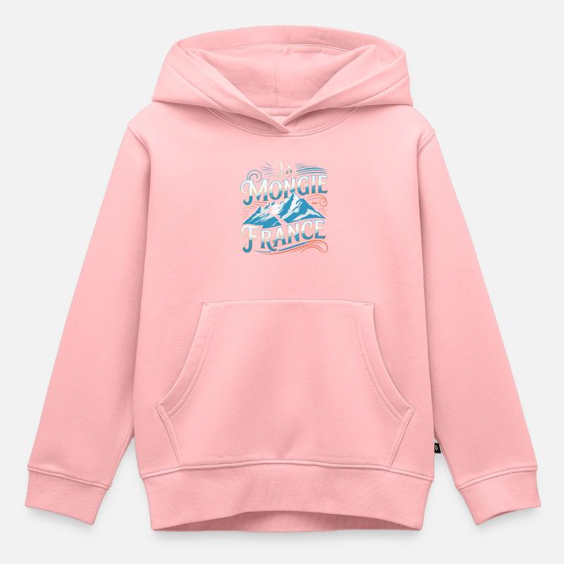La Mongie - France - Sweat Premium à capuche enfant bio - rose
