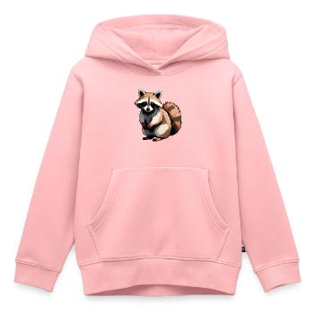 Waschbär - Cute Animal Sticker - Kinder Premium Organic Hoodie - Rosa - Vorne - AI Model Kid Female (0cm)