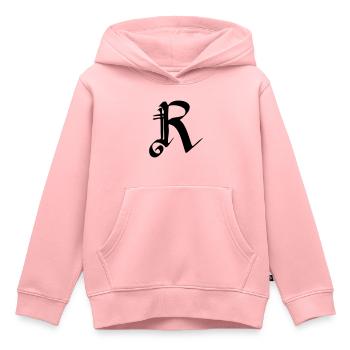 R - Sweat Premium à capuche enfant bio - rose - Devant - AI Model Kid Female (0cm)