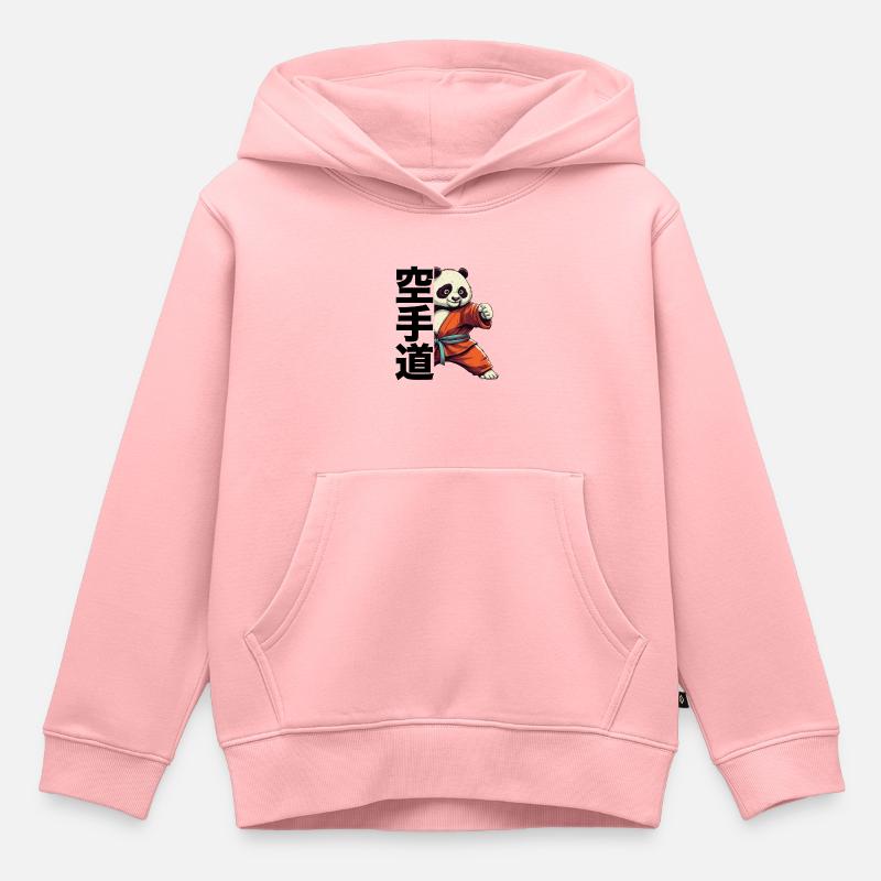 Karaté Panda Plaisirs d’été - Sweat Premium à capuche enfant bio - rose
