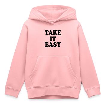 Take it easy - Kids Premium Organic Hoodie - rose - Front - AI Model Kid Female (0cm)
