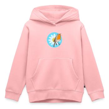 Rotkehlchen und Margerite - Kinder Premium Organic Hoodie - Rosa - Vorne - AI Model Kid Female (0cm)